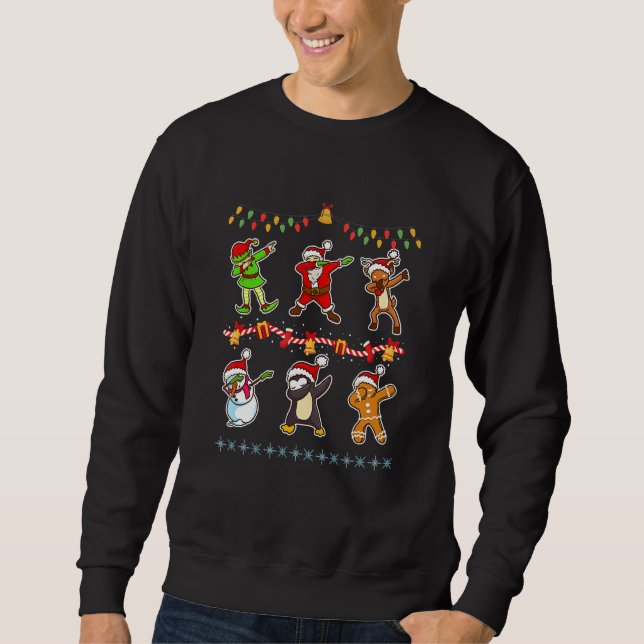 Sweatshirt Dabbing Christmas Santa Elf Friends Dance Christma (Devant)