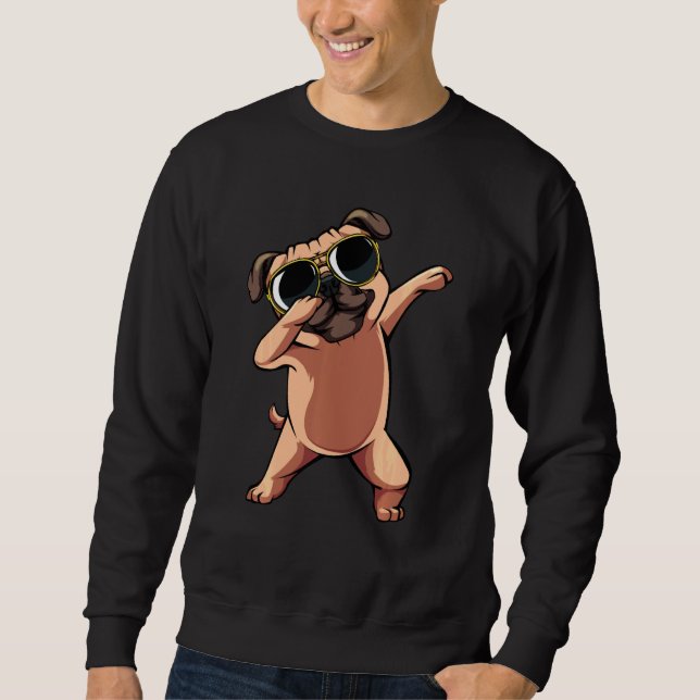 Sweatshirt Dabbing Dabbing Dab Carlin Chien Animaux Danse Ani (Devant)
