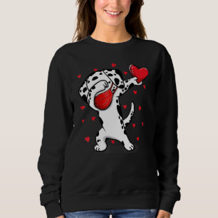 Sweatshirt Dabbing Dalmatie & Masque Visage Dab Dance Funny V