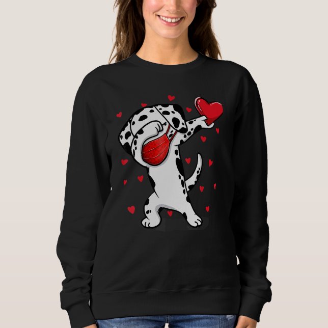 Sweatshirt Dabbing Dalmatie & Masque Visage Dab Dance Funny V (Devant)