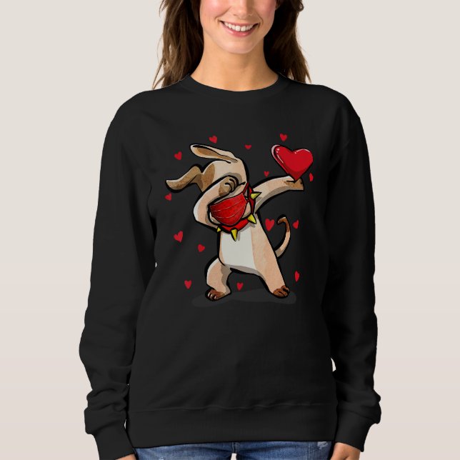 Sweatshirt Dabbing Dog Wears Visage Masque Dab Dance Funny Va (Devant)