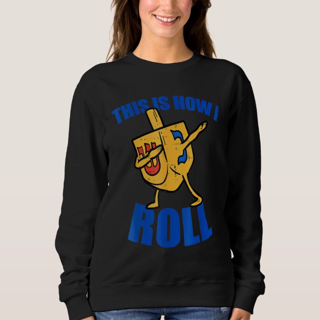 Sweatshirt Dabbing Dreidel Ugly Hanukkah  Chanukah Men Women  (Devant)