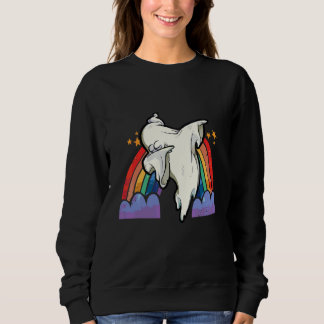 Sweatshirt Dabbing Halloween Bobo Squelette Arc-en-ciel Garço