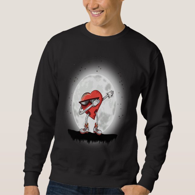 Sweatshirt Dabbing Heart Men women Boys Valentines Day (Devant)