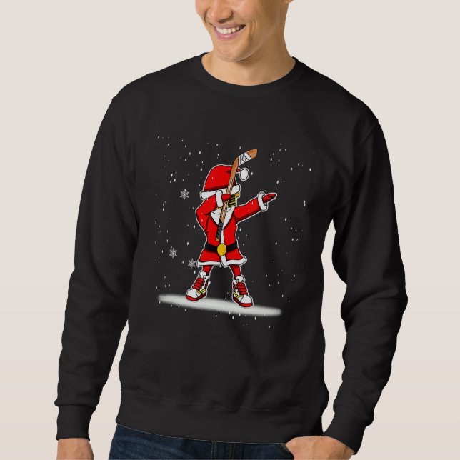 Sweatshirt Dabbing Hockey Christmas Santa Clause Snow Sport (Devant)