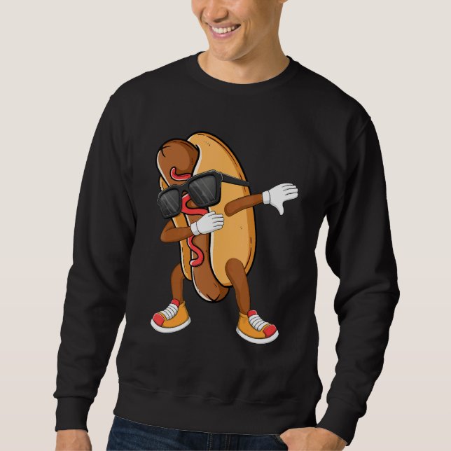 Sweatshirt Dabbing Hot Dog porter des lunettes de soleil Dab  (Devant)