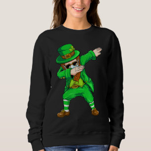 Sweatshirt Dabbing Leprechaun Visage Masque St Patrick's Day