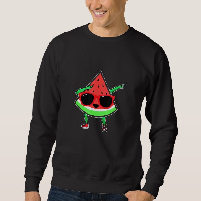 Sweatshirt Dabbing Melon Watermelon Eté Melon Dabbing Eau (Devant)