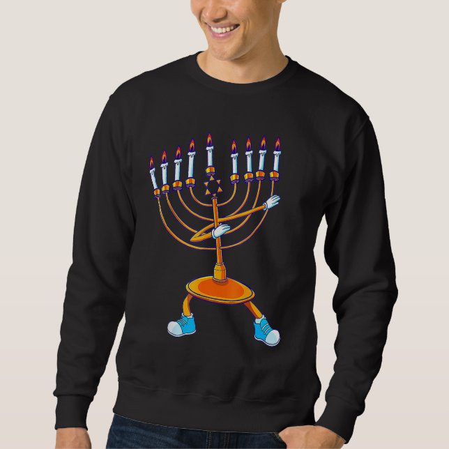 Sweatshirt Dabbing Menorah Hanukkah Dancing Chanukah Kids Gir (Devant)