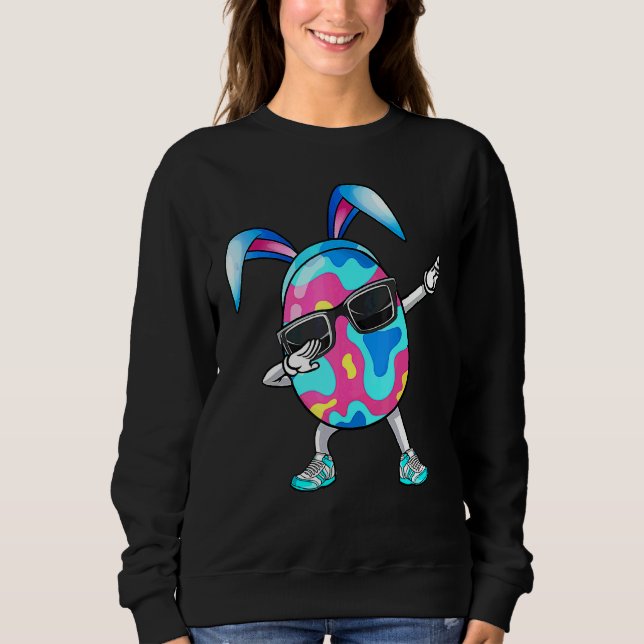 Sweatshirt Dabbing OEuf de Pâques Bunny Oreilles de Pâques Ch (Devant)