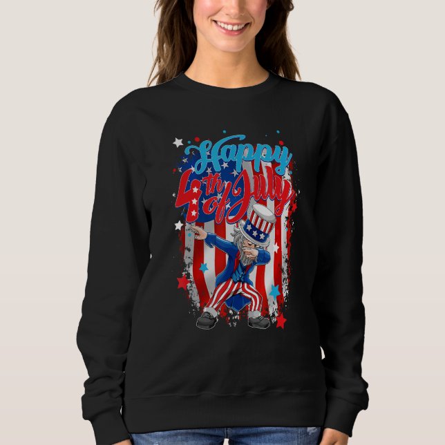 Sweatshirt Dabbing Oncle Sam Happy 4 juillet (Devant)