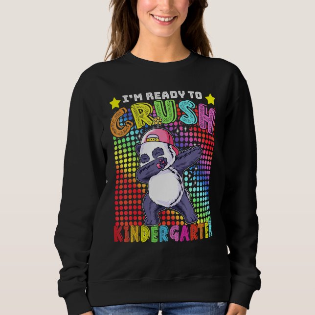 Sweatshirt Dabbing Panda Kindergarten Retour À L'École Garçon (Devant)