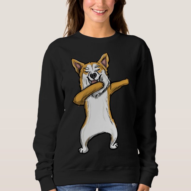 Sweatshirt Dabbing Pembroke Corgi Welsh Dab Dance (Devant)