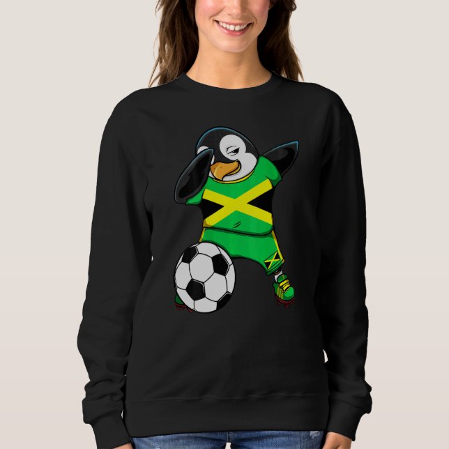 Sweatshirt Dabbing Penguin Jamaïque Soccer Fans Jersey Footba (Devant)