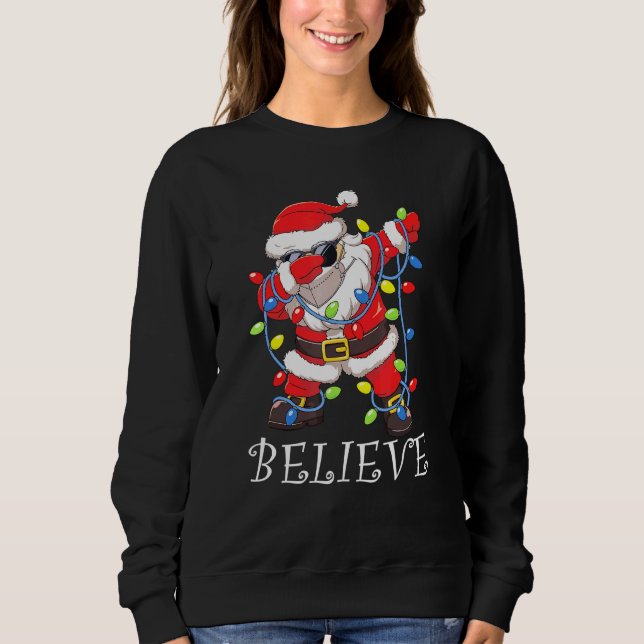 Sweatshirt Dabbing Père Noël Facemask Lunettes de soleil Garl (Devant)