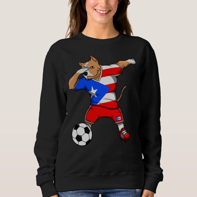 Sweatshirt Dabbing Pitbull Chien Porto Rico Soccer (Devant)
