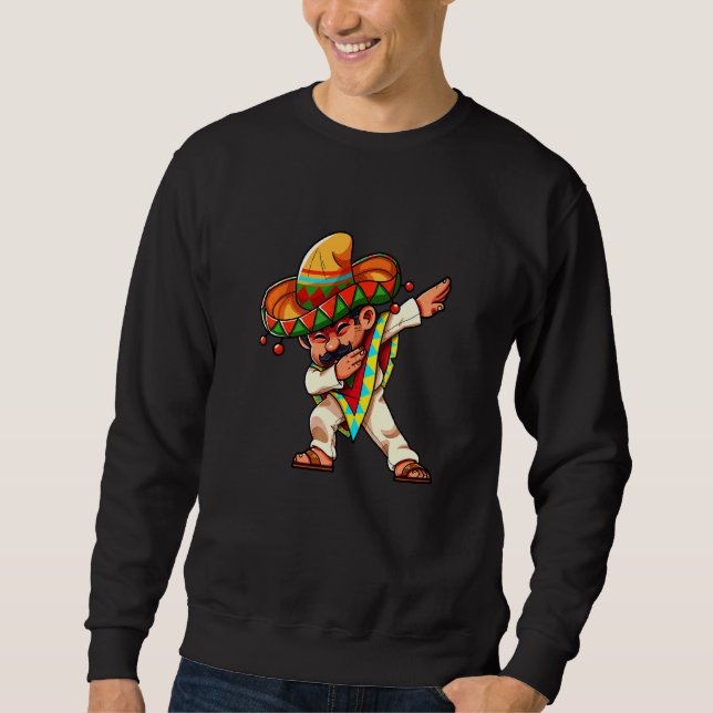 Sweatshirt Dabbing Poncho Cinco De Mayo Festival Mexicain Som (Devant)