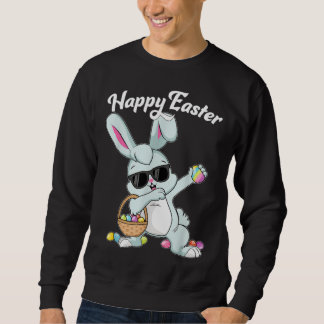 Sweatshirt Dabbing Rabbit Happy Easter Day Eggs Dab Boys Girl