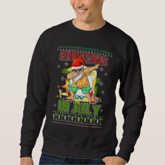 Sweatshirt Dabbing Santa Christmas In July Summer Beach Vacat