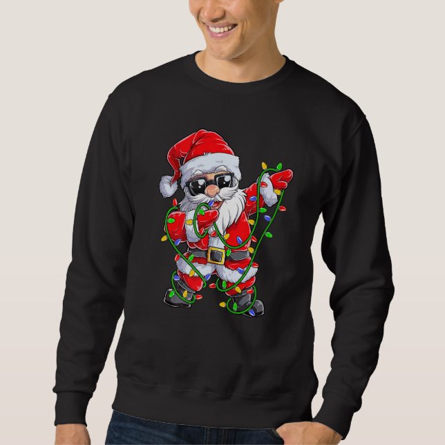 Sweatshirt Dabbing Santa Christmas Tree Lights  for Boys Girl (Devant)