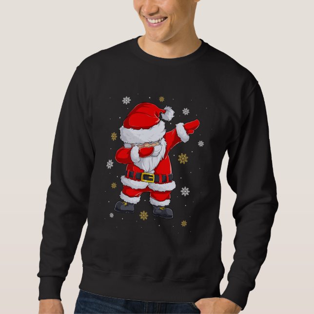 Sweatshirt Dabbing Santa Claus Christmas Kids Boys Girls Xmas (Devant)