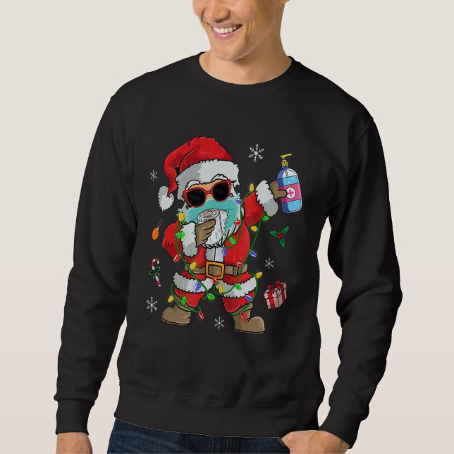 Sweatshirt Dabbing Santa Claus With Christmas Light Merry Chr (Devant)