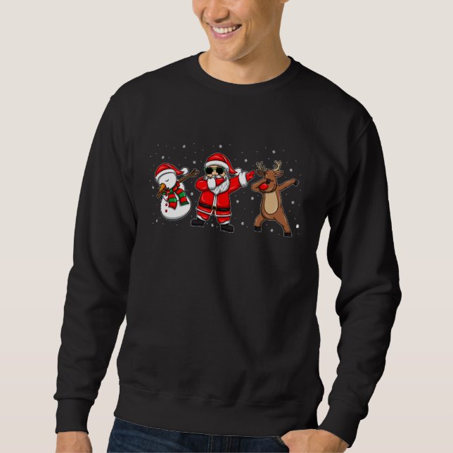 Sweatshirt Dabbing Santa Dabbing Snowman Dabbing Reindeer (Devant)