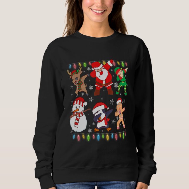 Sweatshirt Dabbing Santa Elf Friends Christmas Boys Girls Men (Devant)