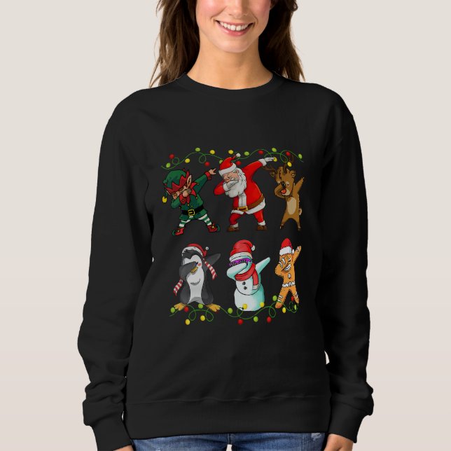 Sweatshirt Dabbing Santa Elf Friends Christmas Boys Girls Men (Devant)