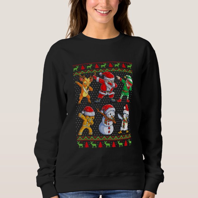 Sweatshirt Dabbing Santa Elf Friends Christmas Holiday Boys G (Devant)