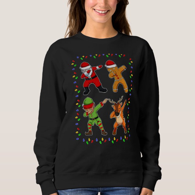 Sweatshirt Dabbing Santa Elf Friends Christmas Kids Boys Men  (Devant)