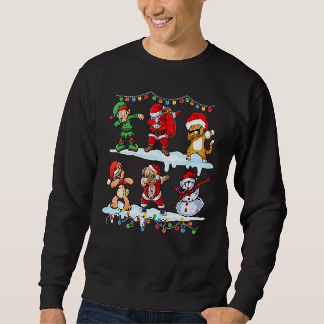 Sweatshirt Dabbing Santa Elf Friends Christmas Kids Boys Men  (Devant)