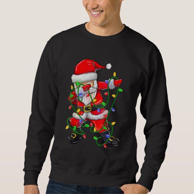 Sweatshirt Dabbing Santa  For Boys Girls Christmas Tree Light (Devant)