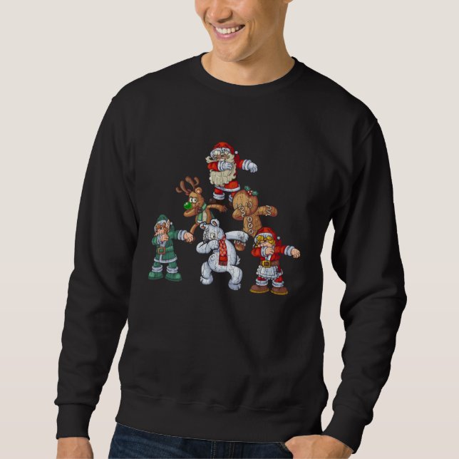 Sweatshirt Dabbing Santa Reindeer Elf Bear Gingerbread  Chris (Devant)