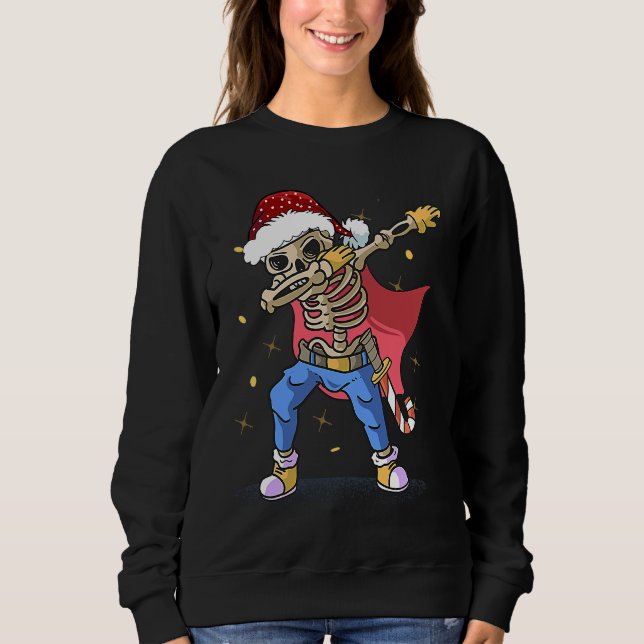 Sweatshirt Dabbing Santa Skeleton christmas  for men boy Chri (Devant)