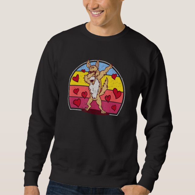 Sweatshirt Dabbing Siberian Husky Heart Valentine's Day Dab D (Devant)