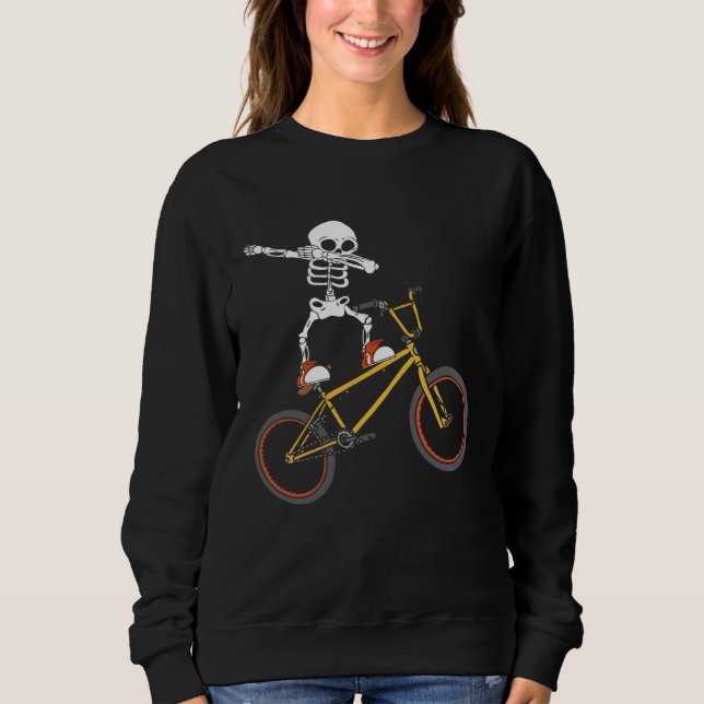 Sweatshirt Dabbing Skeleton BMX Bike Rider Dab Skeleton Biker (Devant)