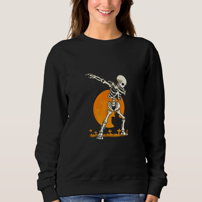 Sweatshirt Dabbing Skeleton  Halloween Costume Spooky Season (Devant)