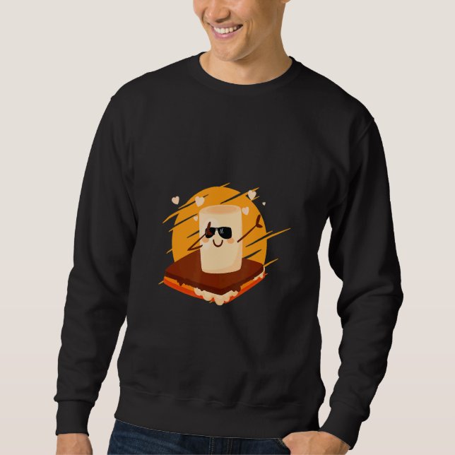 Sweatshirt Dabbing S'more Smores Guimauve Camping (Devant)