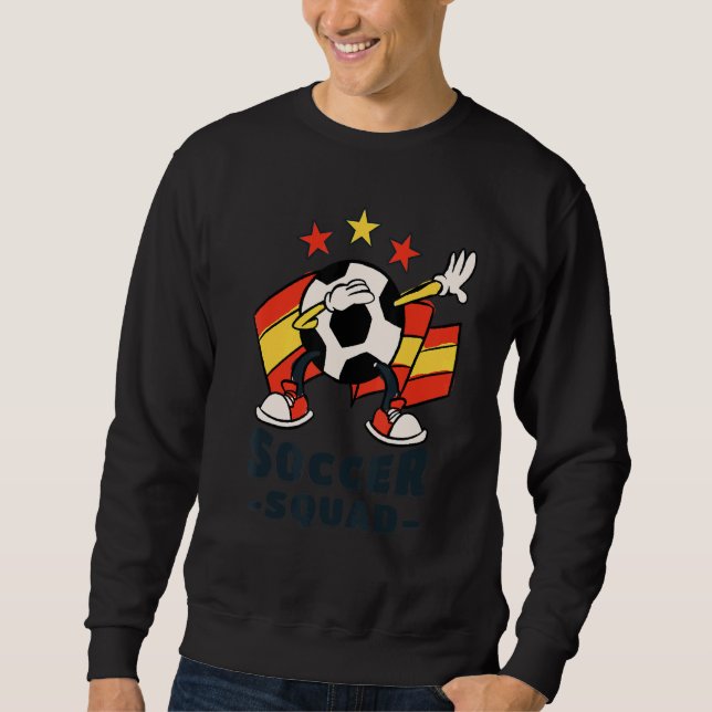Sweatshirt Dabbing Soccer Ball Spanish Flag Soccer Squad (Devant)