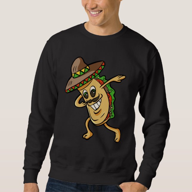 Sweatshirt Dabbing Taco CinCo de Mayo Mexican Food  Boys Men  (Devant)