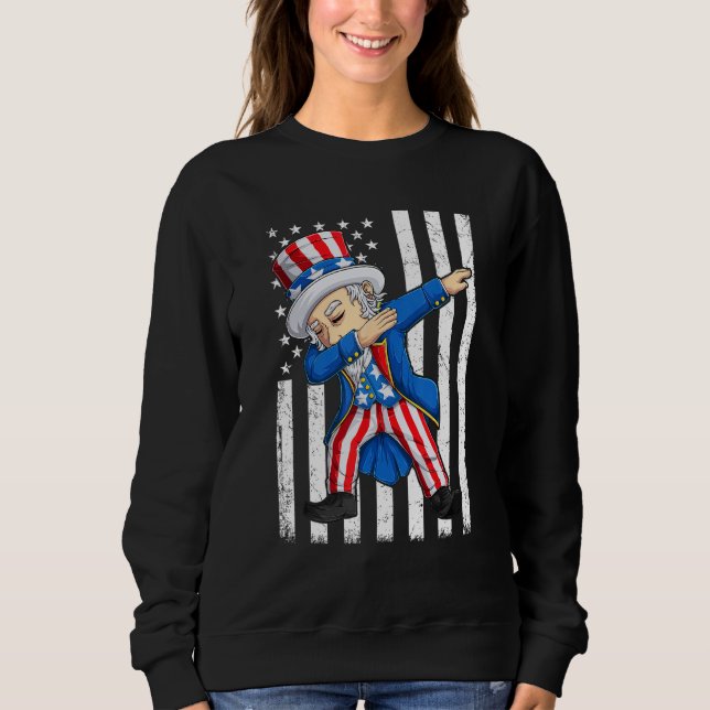 Sweatshirt Dabbing Uncle Sam  4th of July Men Kids Boys (Devant)
