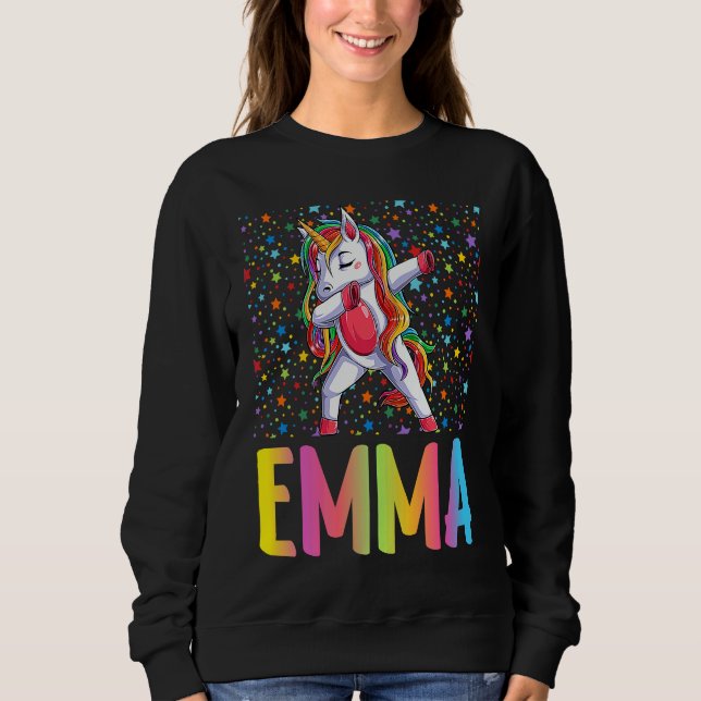 Sweatshirt Dabbing Unicorn Emma (Devant)