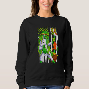 Sweatshirt Dabbing Unicorn Leprechaun St Patrick's Day Irish