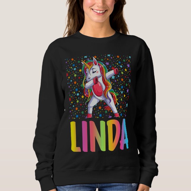 Sweatshirt Dabbing Unicorn Linda (Devant)