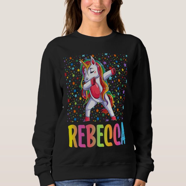 Sweatshirt Dabbing Unicorn Rebecca (Devant)