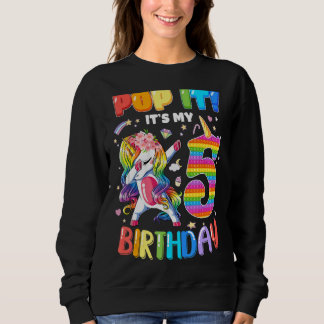 Sweatshirt Dabbing Unicorne 5 Ans 5e Anniversaire Pop It Fi
