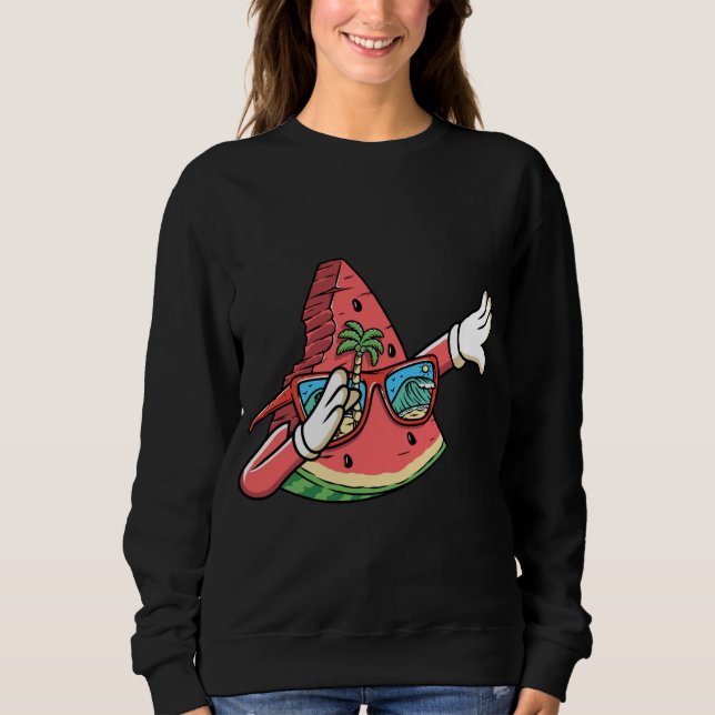 Sweatshirt Dabbing Watermelon Kawaii Dab Summer Fruit Melon L (Devant)