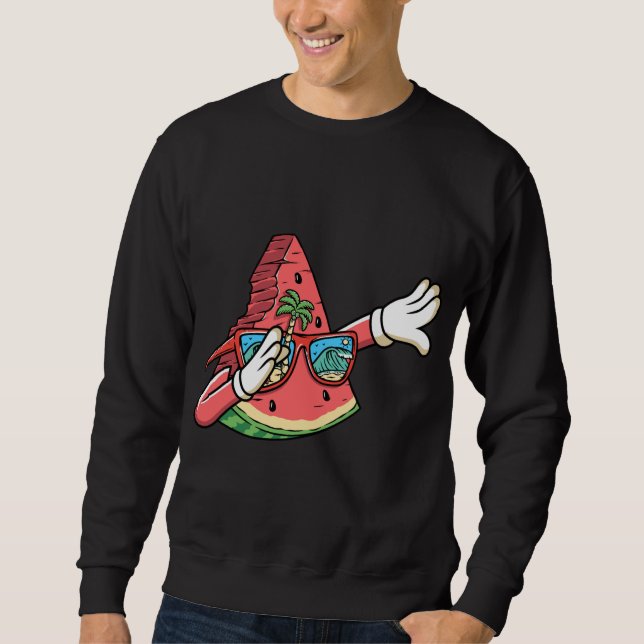 Sweatshirt Dabbing Watermelon Kawaii Dab Summer Fruit Melon L (Devant)