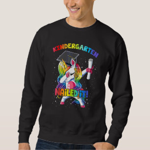 Sweatshirt Dabbings Unicorn Kindergarten L'A Nourri Dernier J